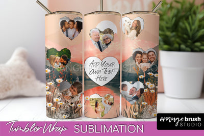 Photo Tumbler Wrap, Boho Family Frame Tumbler Sublimation Sublimation OrangeBrushStudio 
