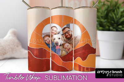 Photo Tumbler Wrap, Boho Family Frame Tumbler Sublimation Sublimation OrangeBrushStudio 