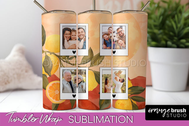 Photo Tumbler Wrap, Boho Family Frame Tumbler Sublimation Sublimation OrangeBrushStudio 