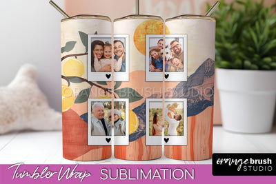 Photo Tumbler Wrap, Boho Family Frame Tumbler Sublimation Sublimation OrangeBrushStudio 