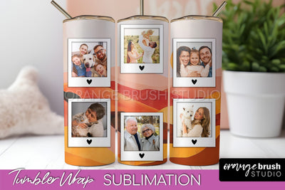 Photo Tumbler Wrap, Boho Family Frame Tumbler Sublimation Sublimation OrangeBrushStudio 