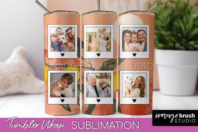 Photo Tumbler Wrap, Boho Family Frame Tumbler Sublimation Sublimation OrangeBrushStudio 