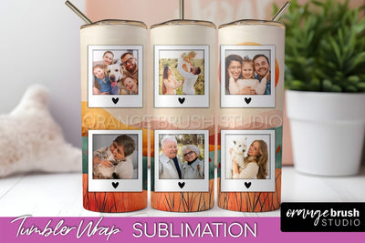 Photo Tumbler Wrap, Boho Family Frame Tumbler Sublimation Sublimation OrangeBrushStudio 