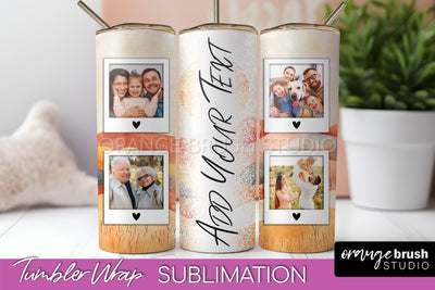 Photo Tumbler Wrap, Boho Family Frame Tumbler Sublimation Sublimation OrangeBrushStudio 