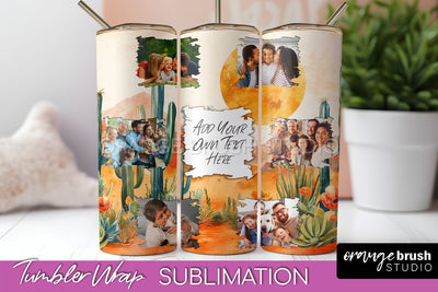 Photo Tumbler Wrap, Boho Family Frame Tumbler Sublimation Sublimation OrangeBrushStudio 