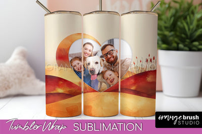 Photo Tumbler Wrap, Boho Family Frame Tumbler Sublimation Sublimation OrangeBrushStudio 