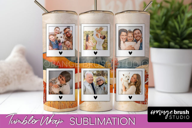 Photo Tumbler Wrap, Boho Family Frame Tumbler Sublimation Sublimation OrangeBrushStudio 