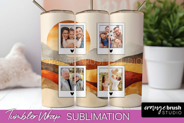 Photo Tumbler Wrap, Boho Family Frame Tumbler Sublimation Sublimation OrangeBrushStudio 