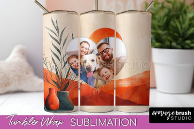 Photo Tumbler Wrap, Boho Family Frame Tumbler Sublimation Sublimation OrangeBrushStudio 