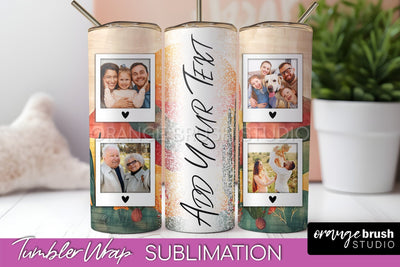 Photo Tumbler Wrap, Boho Family Frame Tumbler Sublimation Sublimation OrangeBrushStudio 