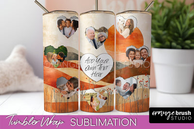 Photo Tumbler Wrap, Boho Family Frame Tumbler Sublimation Sublimation OrangeBrushStudio 
