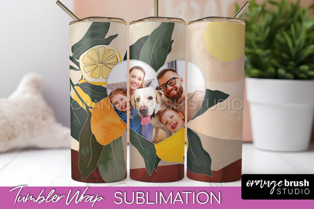 Photo Tumbler Wrap, Boho Family Frame Tumbler Sublimation Sublimation OrangeBrushStudio 