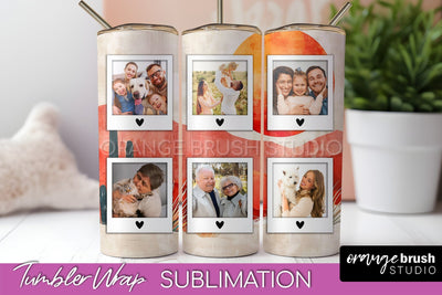 Photo Tumbler Wrap, Boho Family Frame Tumbler Sublimation Sublimation OrangeBrushStudio 