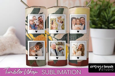 Photo Tumbler Wrap, Boho Family Frame Tumbler Sublimation Sublimation OrangeBrushStudio 