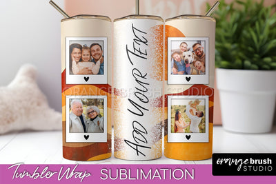 Photo Tumbler Wrap, Boho Family Frame Tumbler Sublimation Sublimation OrangeBrushStudio 