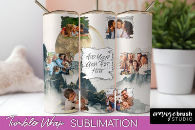 Photo Tumbler Wrap, Boho Family Frame Tumbler Sublimation Sublimation OrangeBrushStudio 