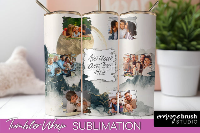 Photo Tumbler Wrap, Boho Family Frame Tumbler Sublimation Sublimation OrangeBrushStudio 