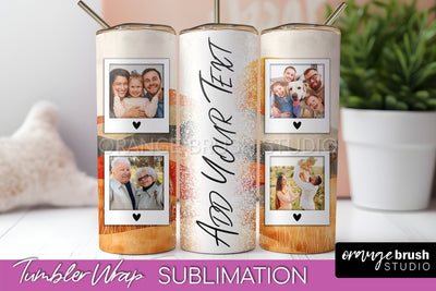 Photo Tumbler Wrap, Boho Family Frame Tumbler Sublimation Sublimation OrangeBrushStudio 