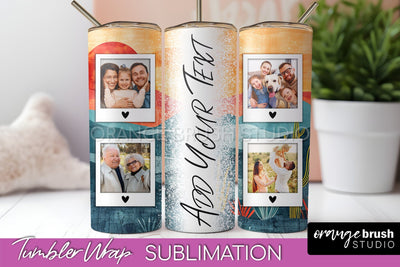 Photo Tumbler Wrap, Boho Family Frame Tumbler Sublimation Sublimation OrangeBrushStudio 