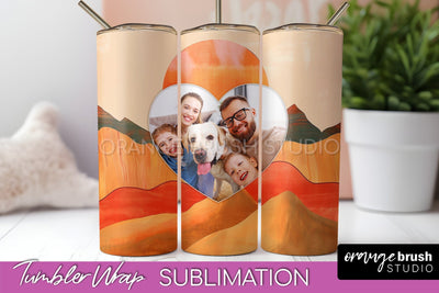 Photo Tumbler Wrap, Boho Family Frame Tumbler Sublimation Sublimation OrangeBrushStudio 