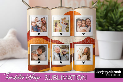 Photo Tumbler Wrap, Boho Family Frame Tumbler Sublimation Sublimation OrangeBrushStudio 