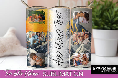 Photo Tumbler Wrap, Boho Family Frame Tumbler Sublimation Sublimation OrangeBrushStudio 