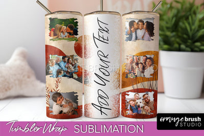 Photo Tumbler Wrap, Boho Family Frame Tumbler Sublimation Sublimation OrangeBrushStudio 