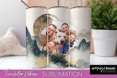 Photo Tumbler Wrap, Boho Family Frame Tumbler Sublimation Sublimation OrangeBrushStudio 