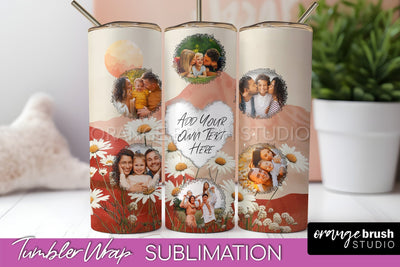 Photo Tumbler Wrap, Boho Family Frame Tumbler Sublimation Sublimation OrangeBrushStudio 