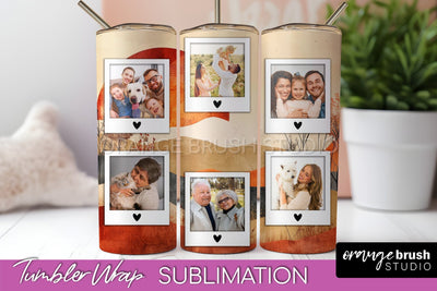 Photo Tumbler Wrap, Boho Family Frame Tumbler Sublimation Sublimation OrangeBrushStudio 