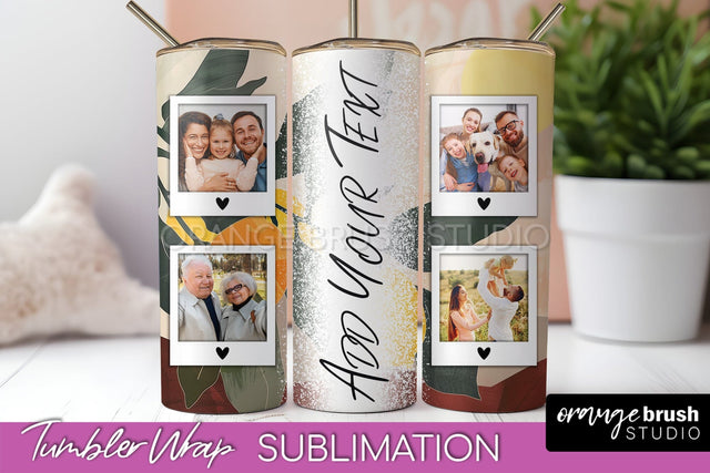 Photo Tumbler Wrap, Boho Family Frame Tumbler Sublimation Sublimation OrangeBrushStudio 