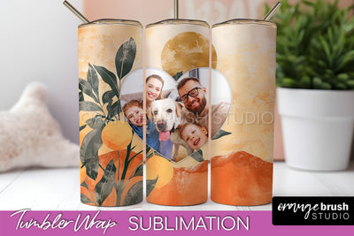 Photo Tumbler Wrap, Boho Family Frame Tumbler Sublimation Sublimation OrangeBrushStudio 