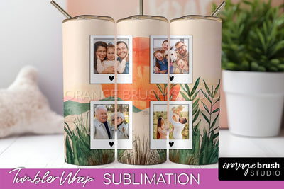 Photo Tumbler Wrap, Boho Family Frame Tumbler Sublimation Sublimation OrangeBrushStudio 