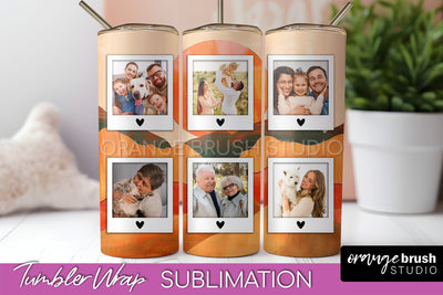 Photo Tumbler Wrap, Boho Family Frame Tumbler Sublimation Sublimation OrangeBrushStudio 
