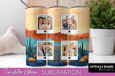 Photo Tumbler Wrap, Boho Family Frame Tumbler Sublimation Sublimation OrangeBrushStudio 