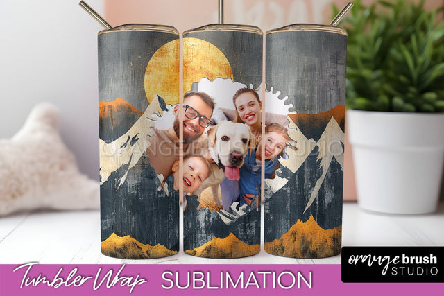 Photo Tumbler Wrap, Boho Family Frame Tumbler Sublimation Sublimation OrangeBrushStudio 