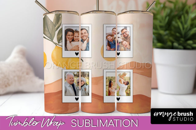 Photo Tumbler Wrap, Boho Family Frame Tumbler Sublimation Sublimation OrangeBrushStudio 