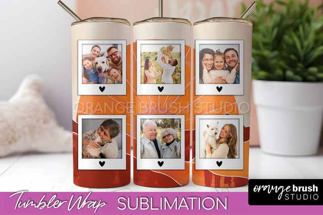 Photo Tumbler Wrap, Boho Family Frame Tumbler Sublimation Sublimation OrangeBrushStudio 