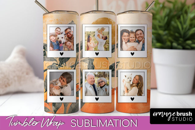 Photo Tumbler Wrap, Boho Family Frame Tumbler Sublimation Sublimation OrangeBrushStudio 