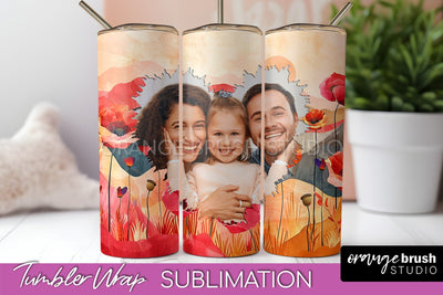 Photo Tumbler Wrap, Boho Family Frame Tumbler Sublimation Sublimation OrangeBrushStudio 