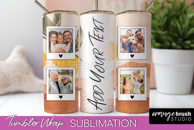 Photo Tumbler Wrap, Boho Family Frame Tumbler Sublimation Sublimation OrangeBrushStudio 