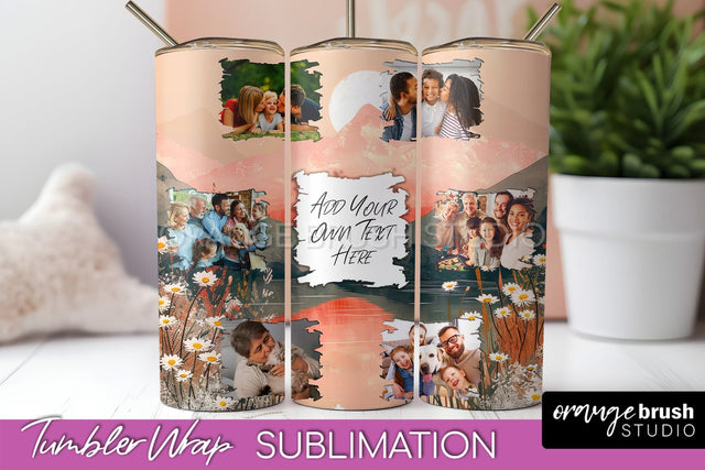 Photo Tumbler Wrap, Boho Family Frame Tumbler Sublimation Sublimation OrangeBrushStudio 