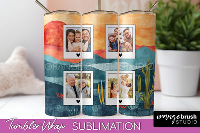 Photo Tumbler Wrap, Boho Family Frame Tumbler Sublimation Sublimation OrangeBrushStudio 