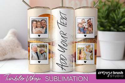 Photo Tumbler Wrap, Boho Family Frame Tumbler Sublimation Sublimation OrangeBrushStudio 