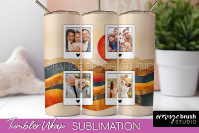 Photo Tumbler Wrap, Boho Family Frame Tumbler Sublimation Sublimation OrangeBrushStudio 