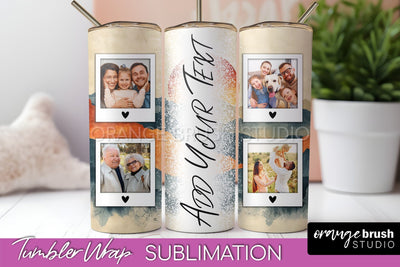 Photo Tumbler Wrap, Boho Family Frame Tumbler Sublimation Sublimation OrangeBrushStudio 