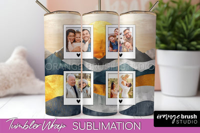 Photo Tumbler Wrap, Boho Family Frame Tumbler Sublimation Sublimation OrangeBrushStudio 