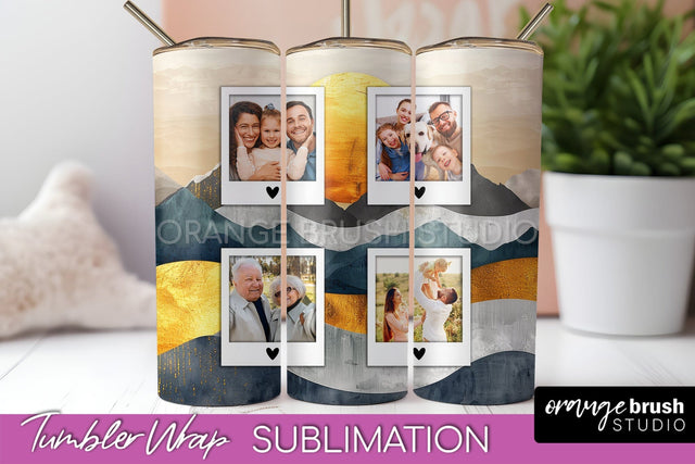 Photo Tumbler Wrap, Boho Family Frame Tumbler Sublimation Sublimation OrangeBrushStudio 