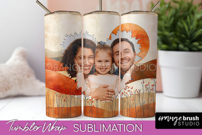 Photo Tumbler Wrap, Boho Family Frame Tumbler Sublimation Sublimation OrangeBrushStudio 