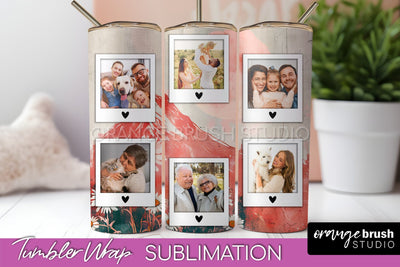 Photo Tumbler Wrap, Boho Family Frame Tumbler Sublimation Sublimation OrangeBrushStudio 